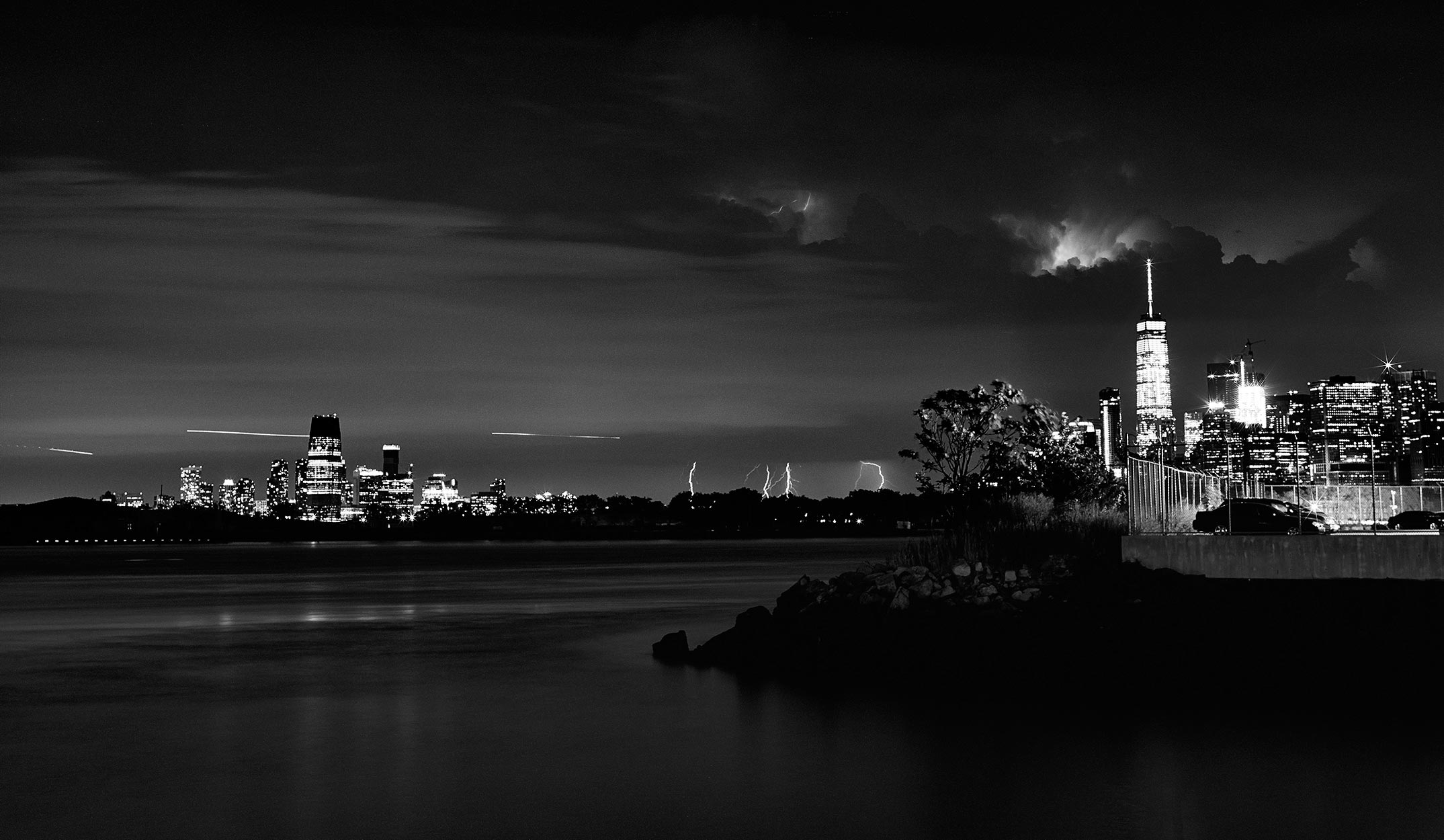 New York Harbor Lightning, Craig LaCourt Commercial Photographer