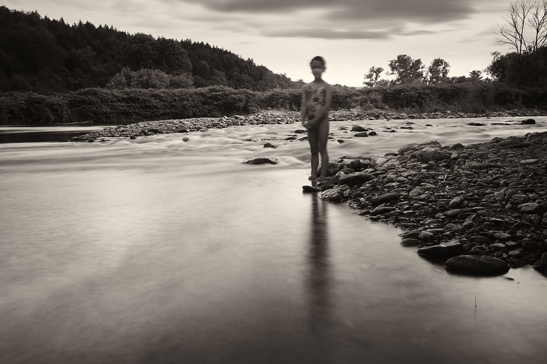 Mae in the creek, Warren VT, Craig LaCourt Commercial Photographer